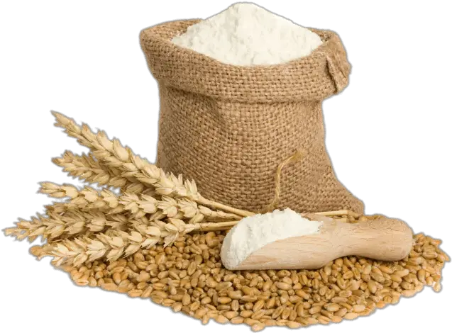 Bag Of Wheat Flour And Spikes Wheat Flour