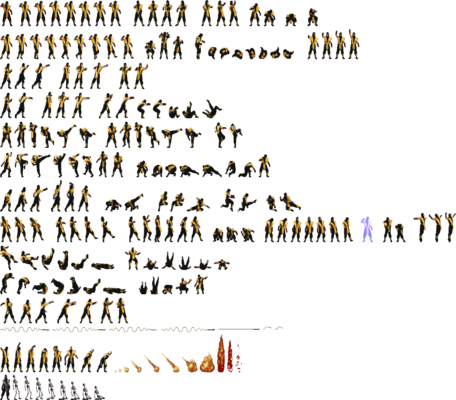 Mortal Kombat Scorpion Png Scorpion Mortal Kombat Sprite Sheet