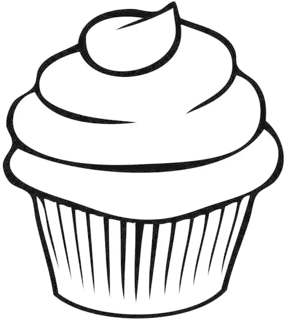 Рay Attention To Cupcake Clipart Outline Coloring Page Cupcake Cute