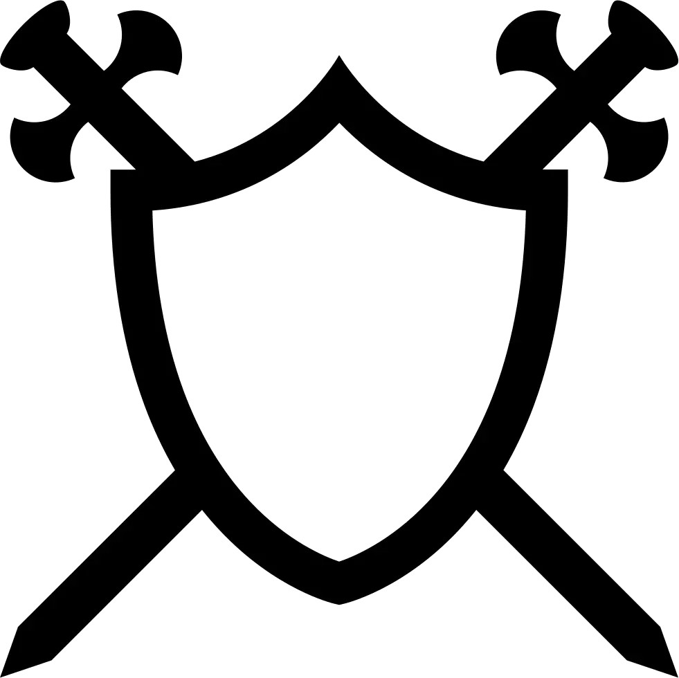 Transparent Sword Cross Png Shield With 2 Swords