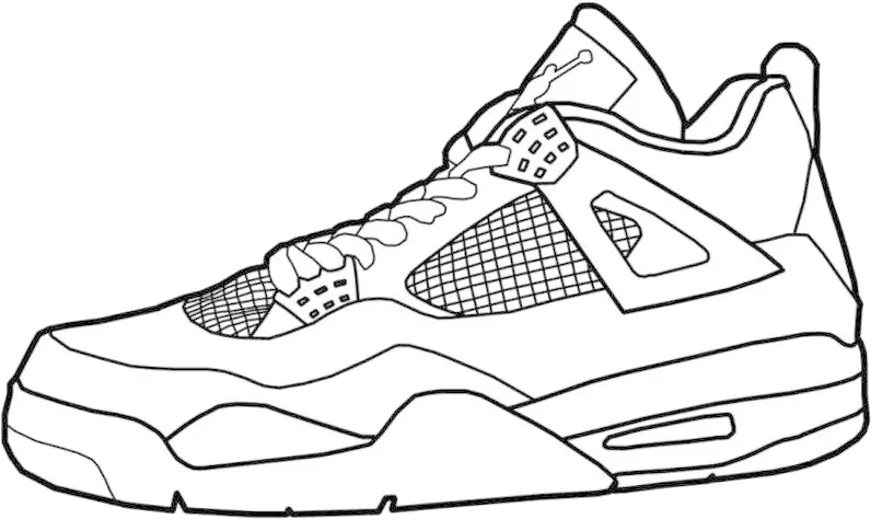 Jordan Air Jordans Coloring Pages Unique Collection Jordan 4 Easy Drawing