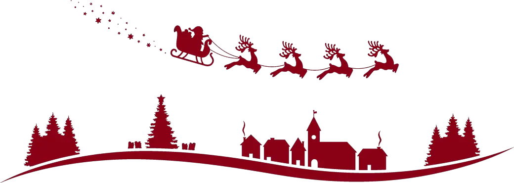 Santa Claus Reindeer Sled Vector Graphics Christmas Santa Claus Reindeer Flying Vector