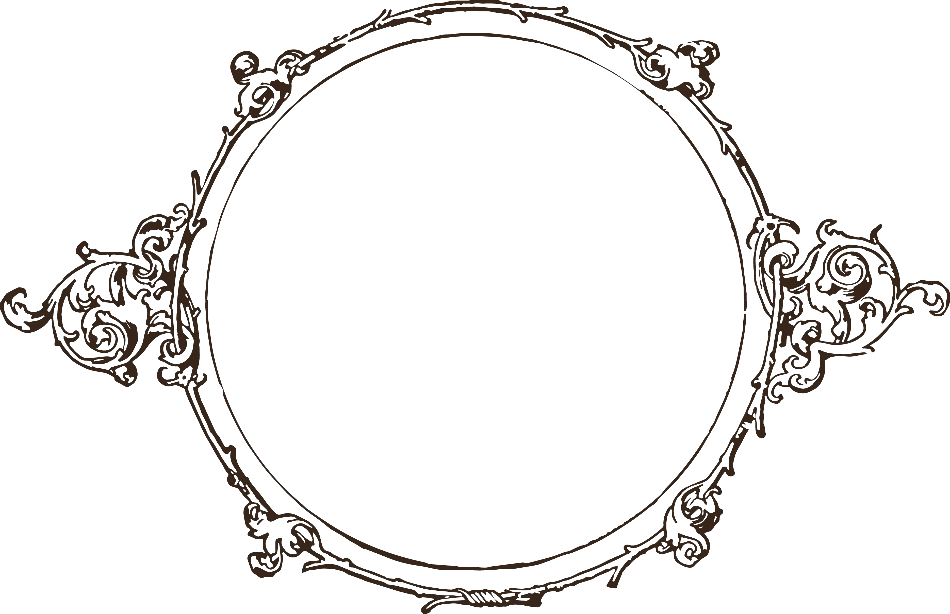 Vector Scroll Oval Circle Vintage Frame Png