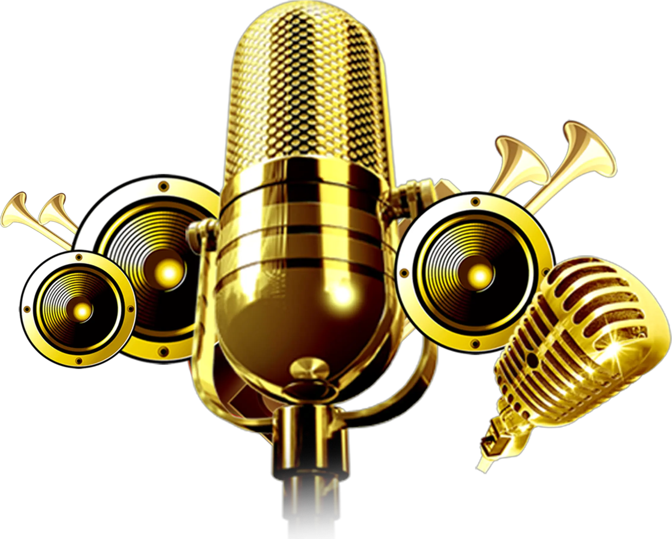 Transparent Retro Microphone Png Gold Microphone Png