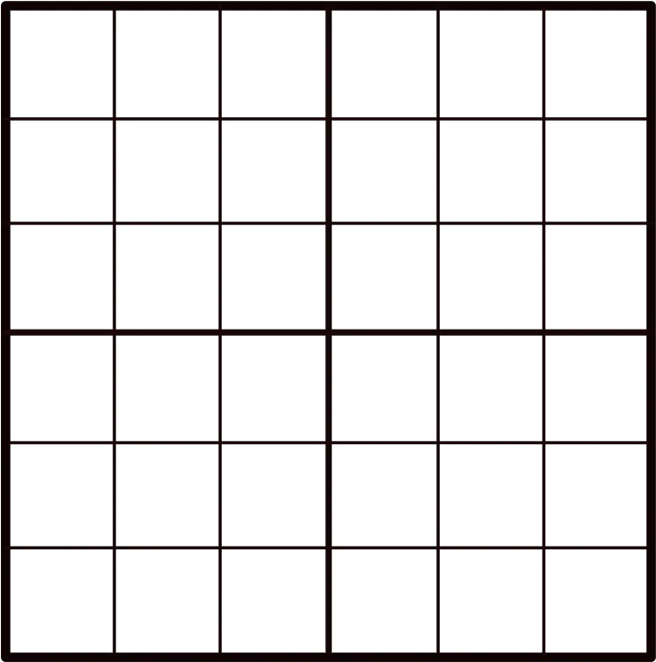 Empty Sudoku Grid Grid 6x6 Png