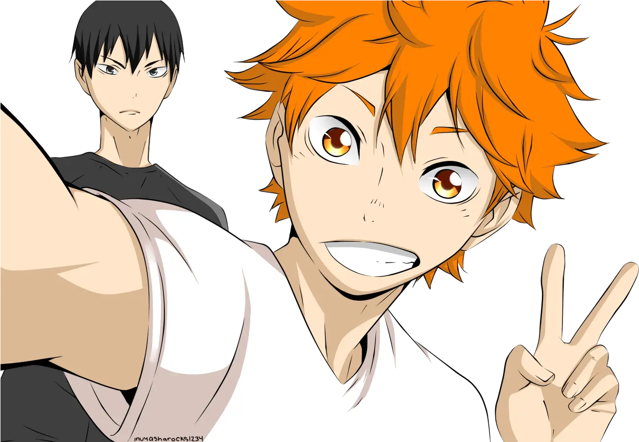 Transparent Png Peace Sign Hinata Haikyuu Png