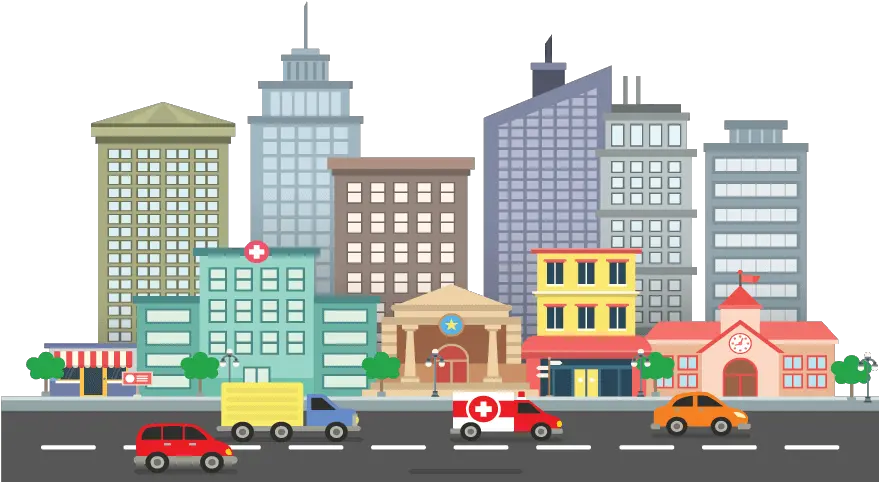 Clip Art Cartoon Cities Drawing Pictures Of Smart City