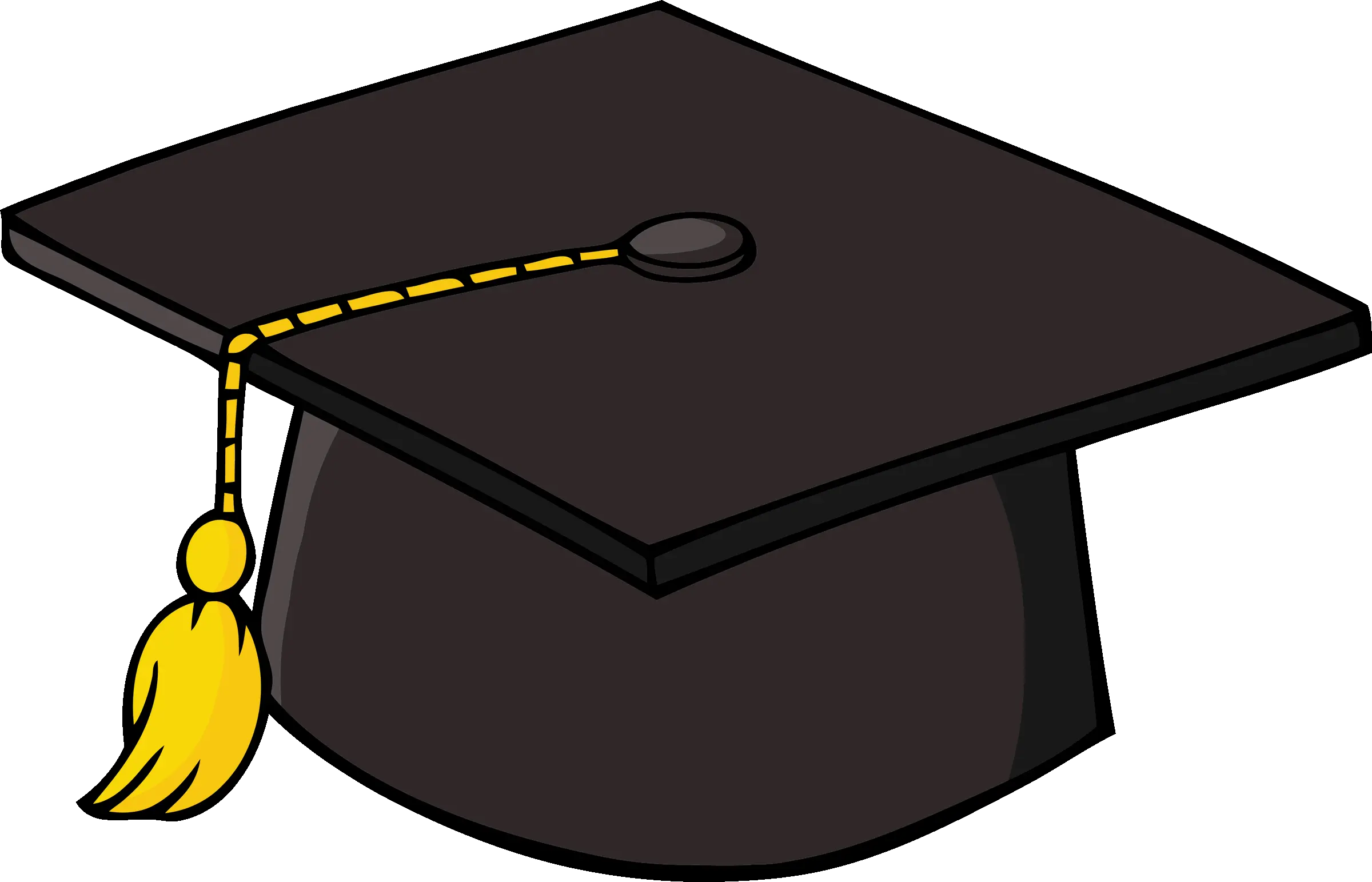 Graduation Hat Clipart Cartoon Glown Graduation Cap Clipart