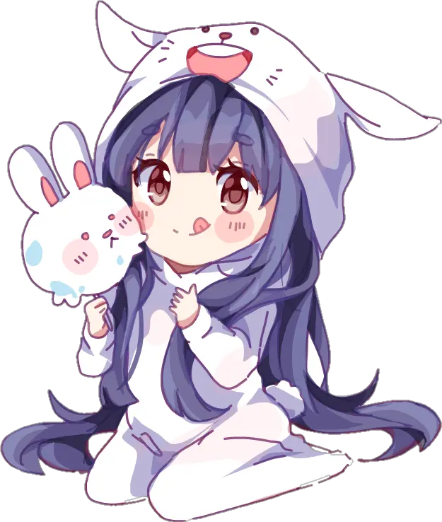 bunny bunnygirl rabbit white onesie animal pet Cute Anime Bunny Girl