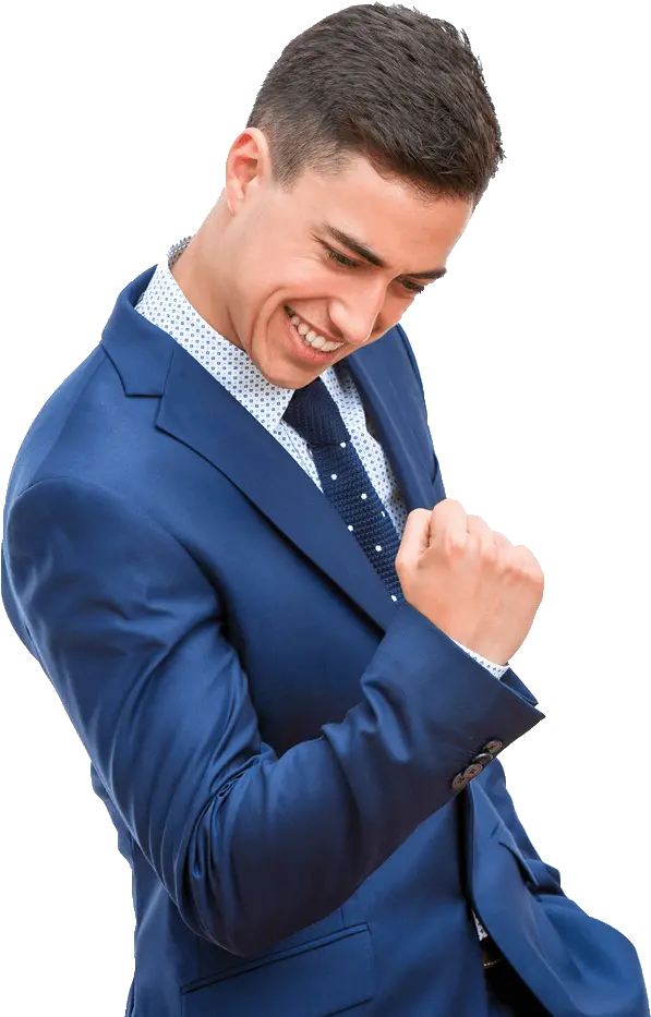 Businessman Celebrating Success Facial Expression