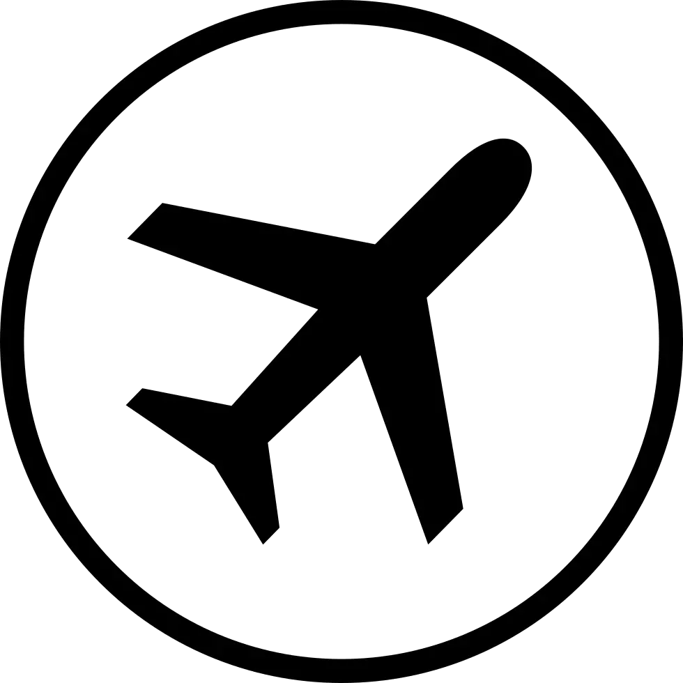 Transparent Airplane Symbol Png Airplane Icon Circle Png