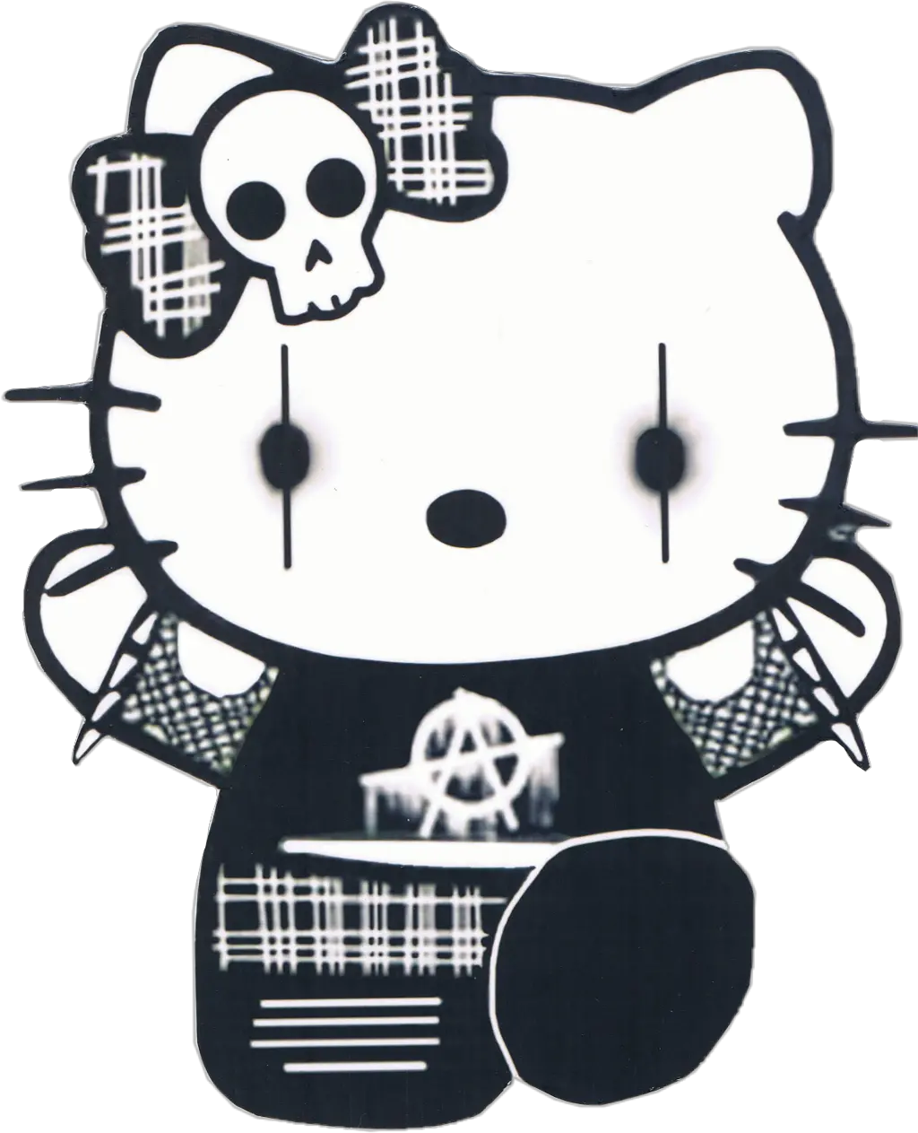 Transparent Hello Kitty Clipart Black And White Goth Hello Kitty