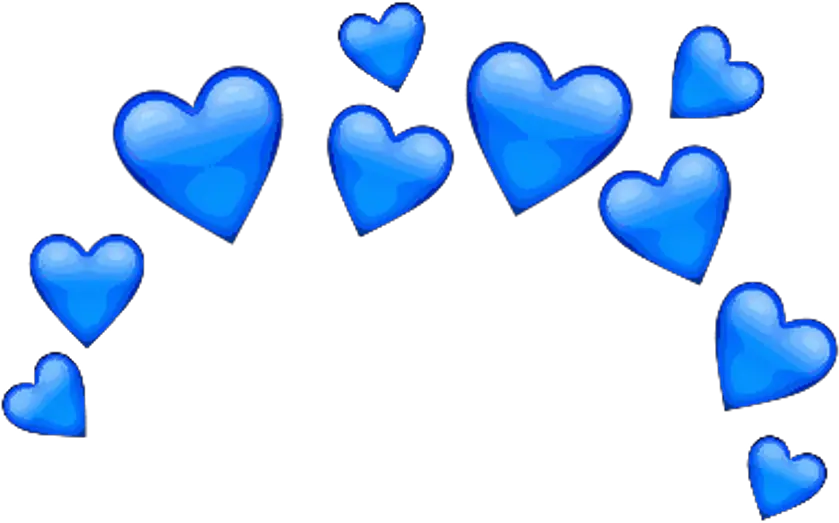 blue heart blueheart hearts crown tumblr blueemoji Green Heart Emoji Png