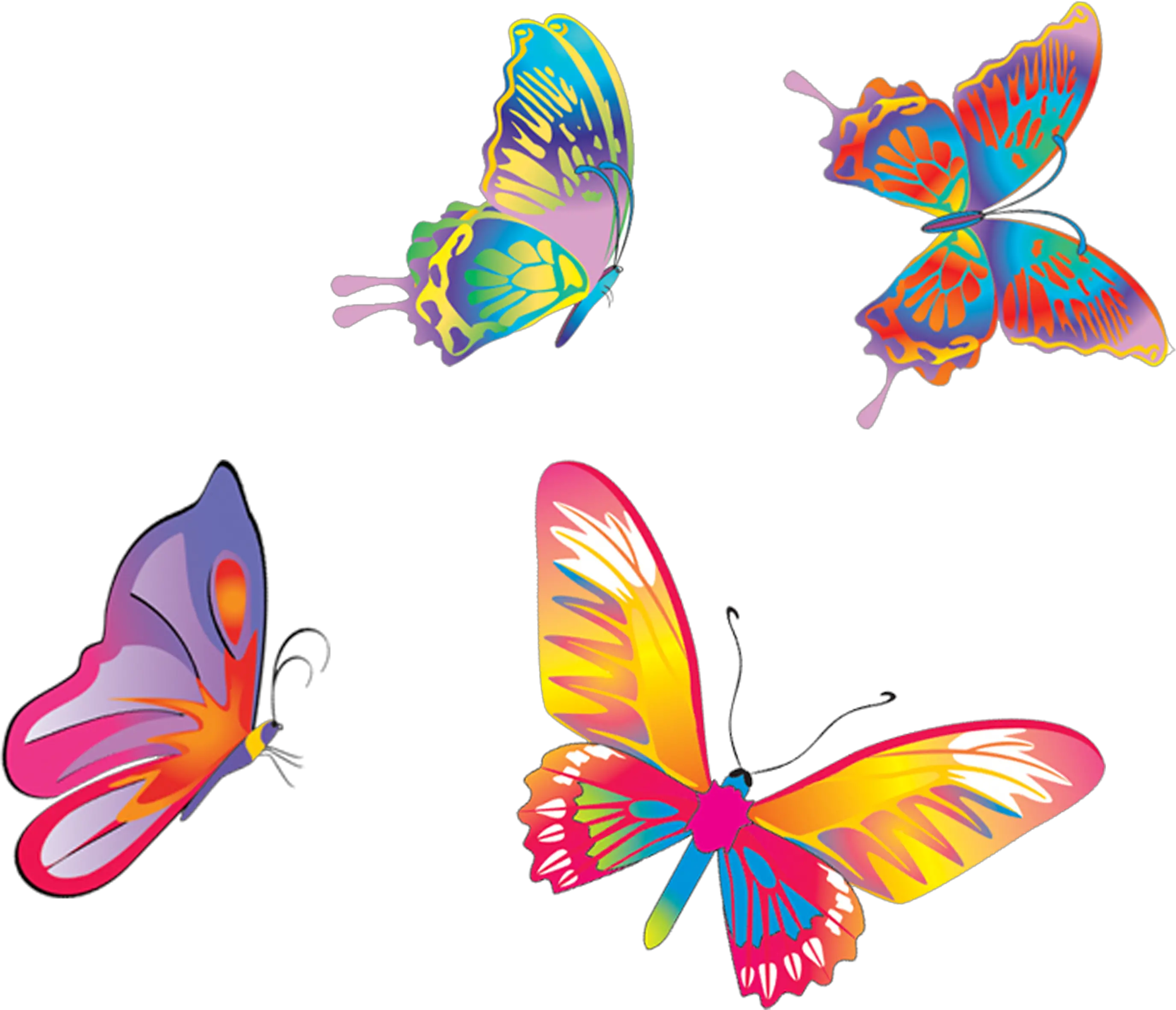 Colored Butterflies Fly Png Download Flying Butterfly Png Hd