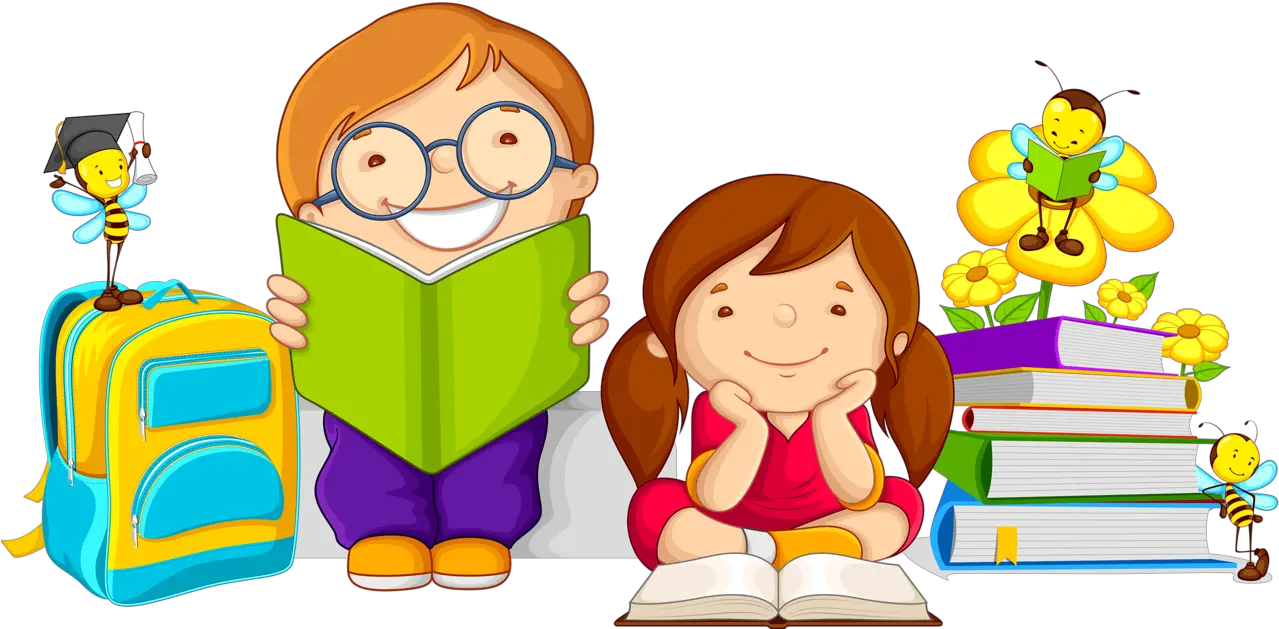 School Pupils Clipart Graphic Transparent 8 Kids Studying Clipart