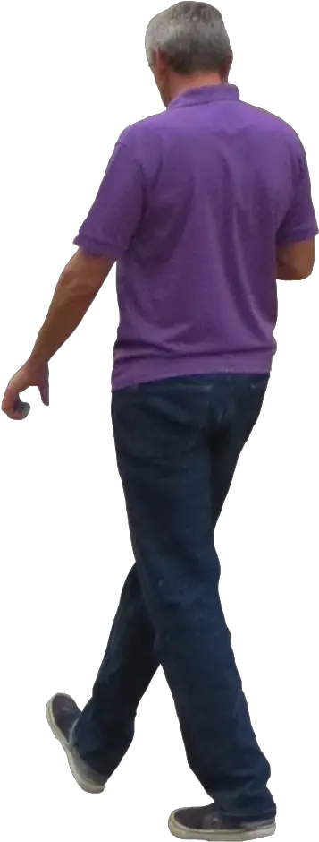 A Man In A Purple Polo Shirt Is Walking Away From You People Photoshop Png Walking