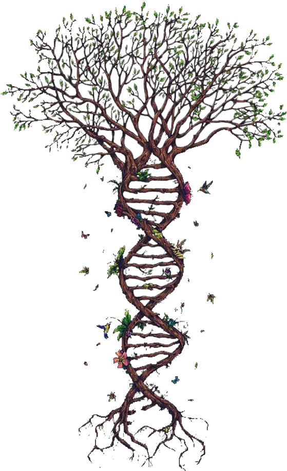 Transparent Spiral Clipart Tree With Dna Roots