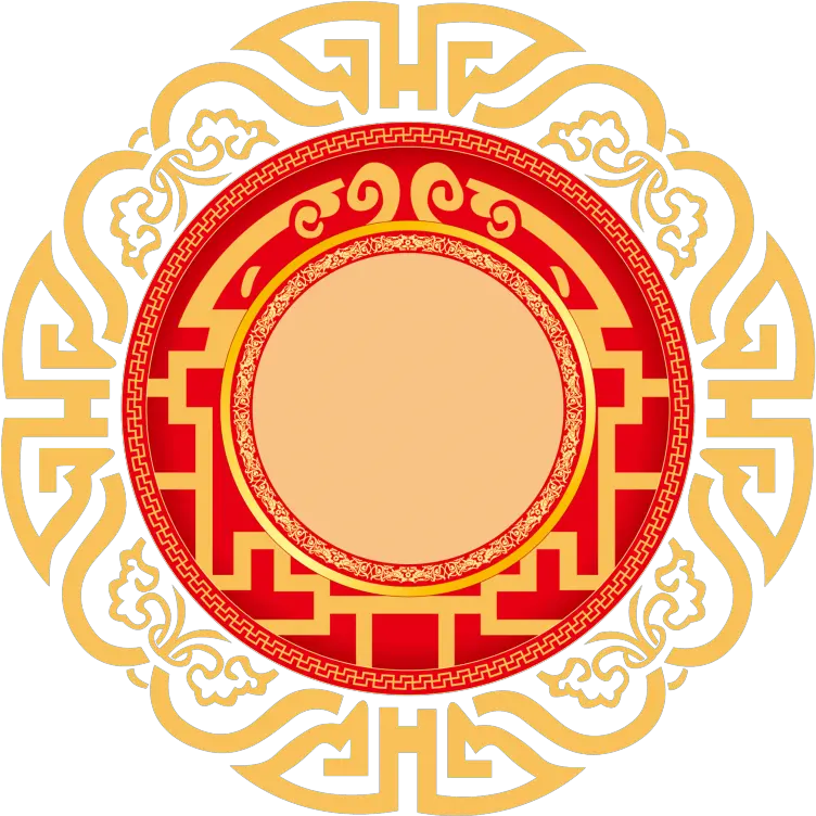 Chinese Style Classical Design Round Border New Year Border Chinese New Year Png