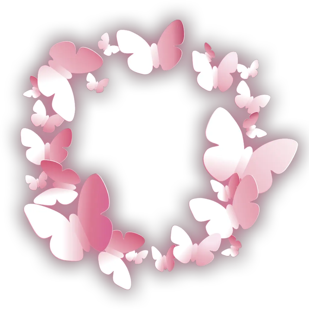 butterfly lighting pink cute circle round mask Pink Butterfly Circle Frame Png