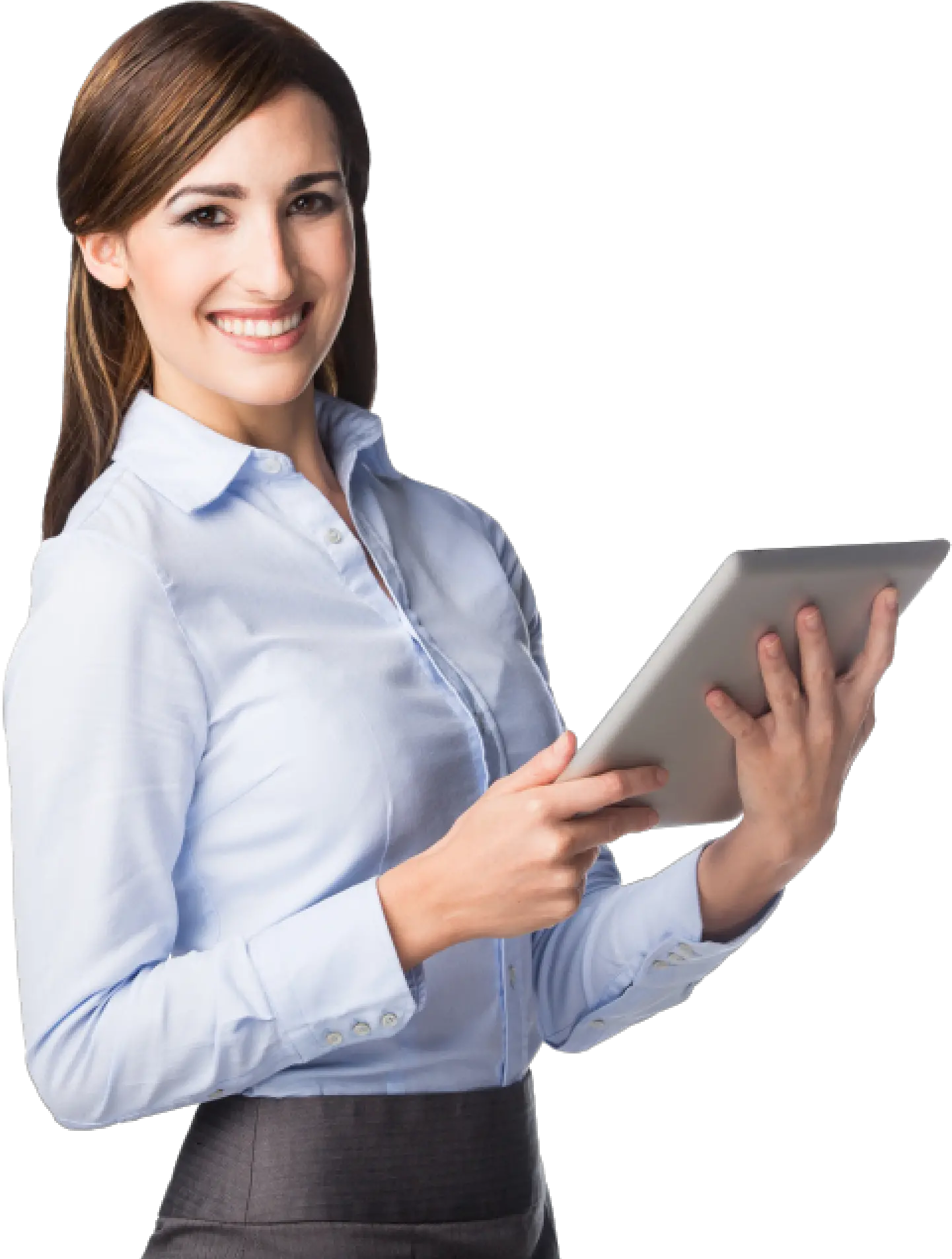 Go To Image Png Business Woman Tablet