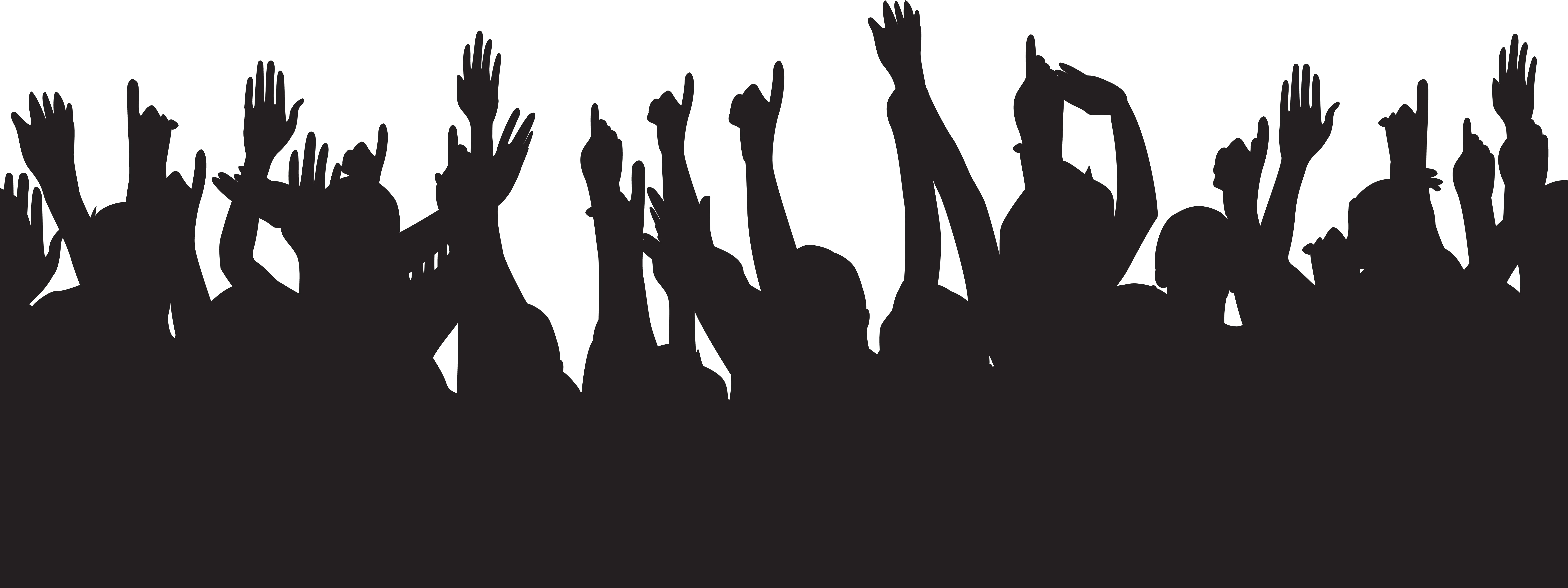 Clipart Royalty Free Download Party People Hands Up Party People Silhouette Png