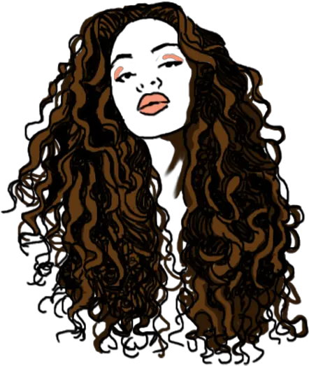 Long Curly Hair Silhouette