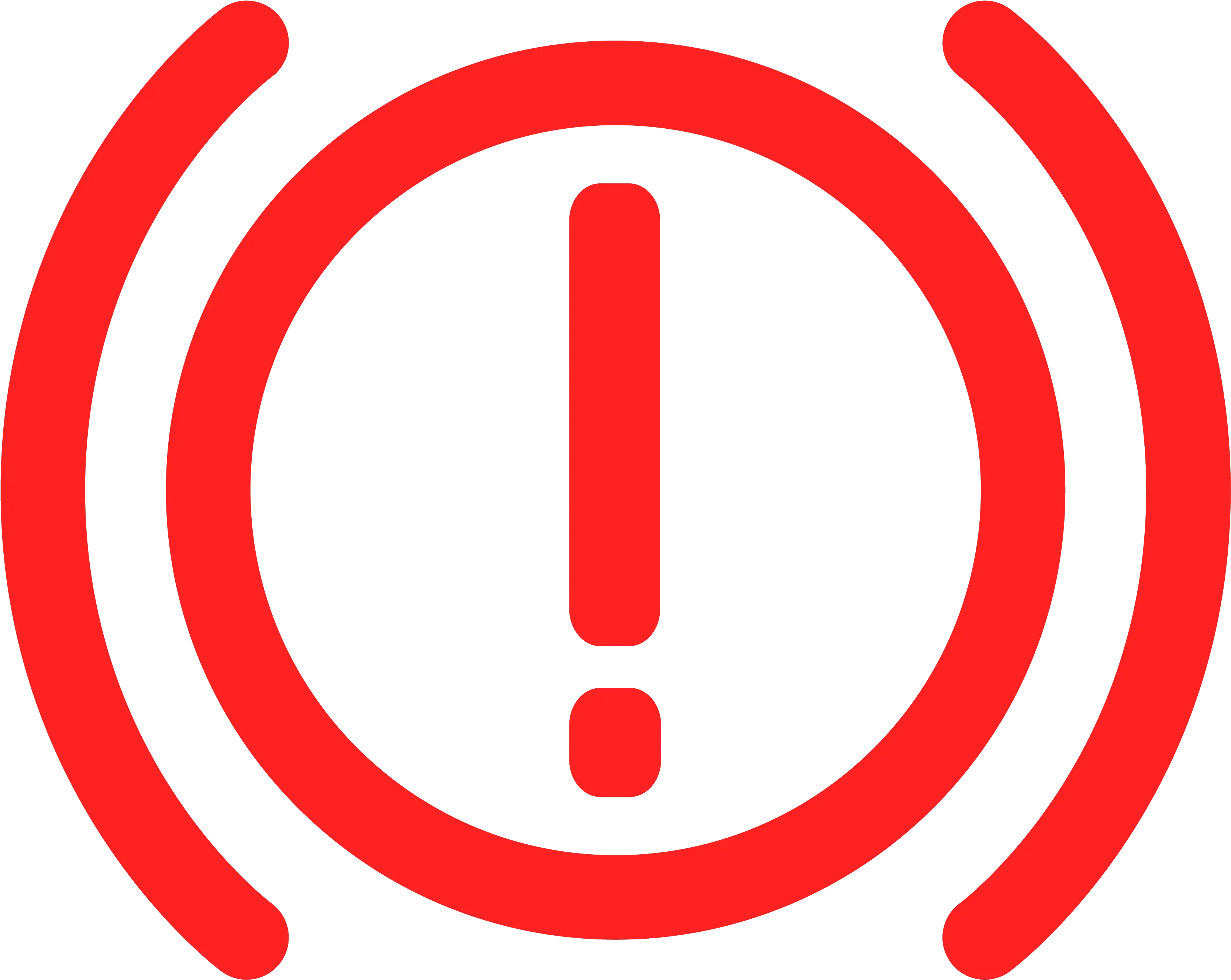 Brake Warning Symbol In Red Car Handbrake Icon