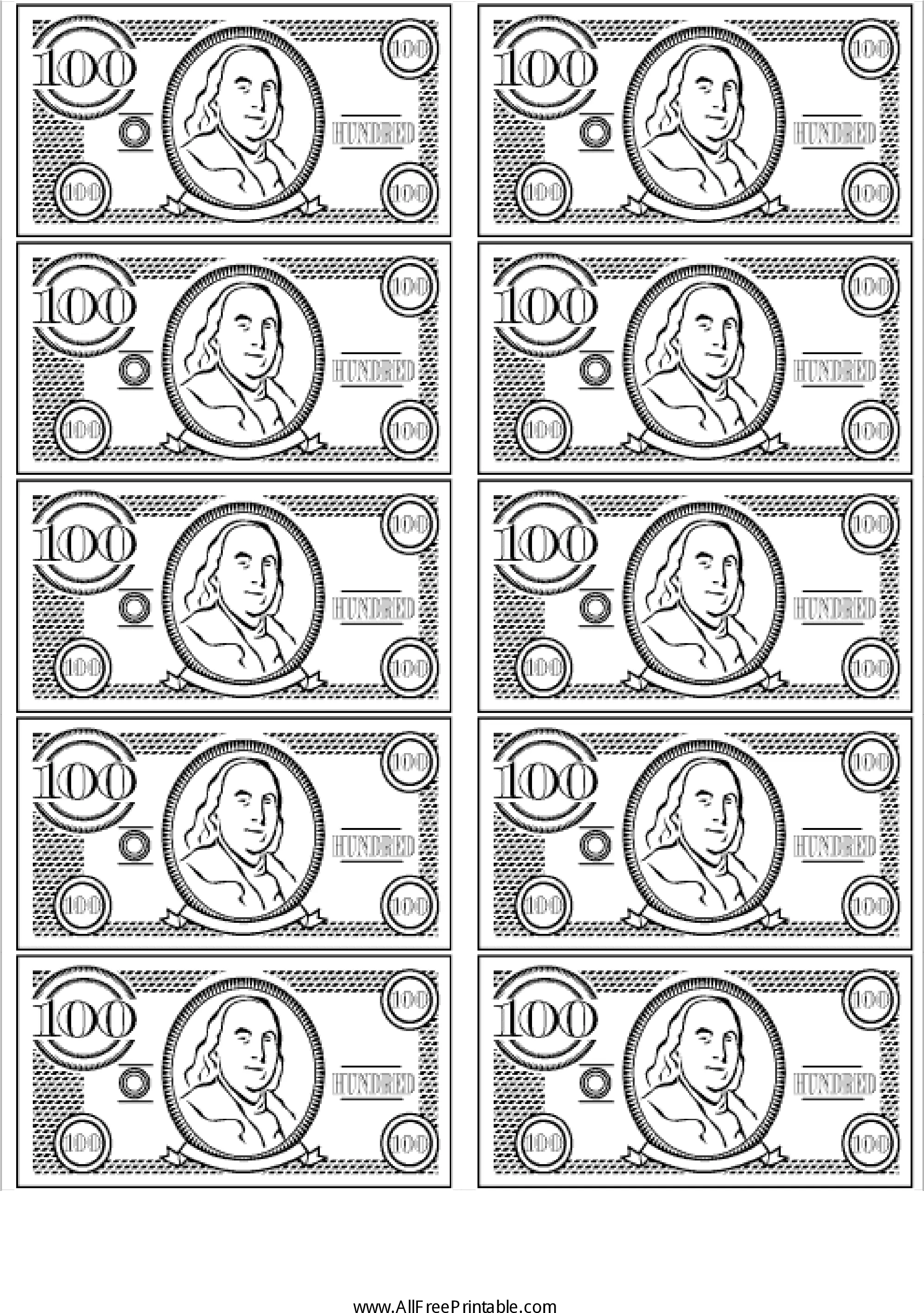 Fake Money Templates Classroom Fake Money Printable