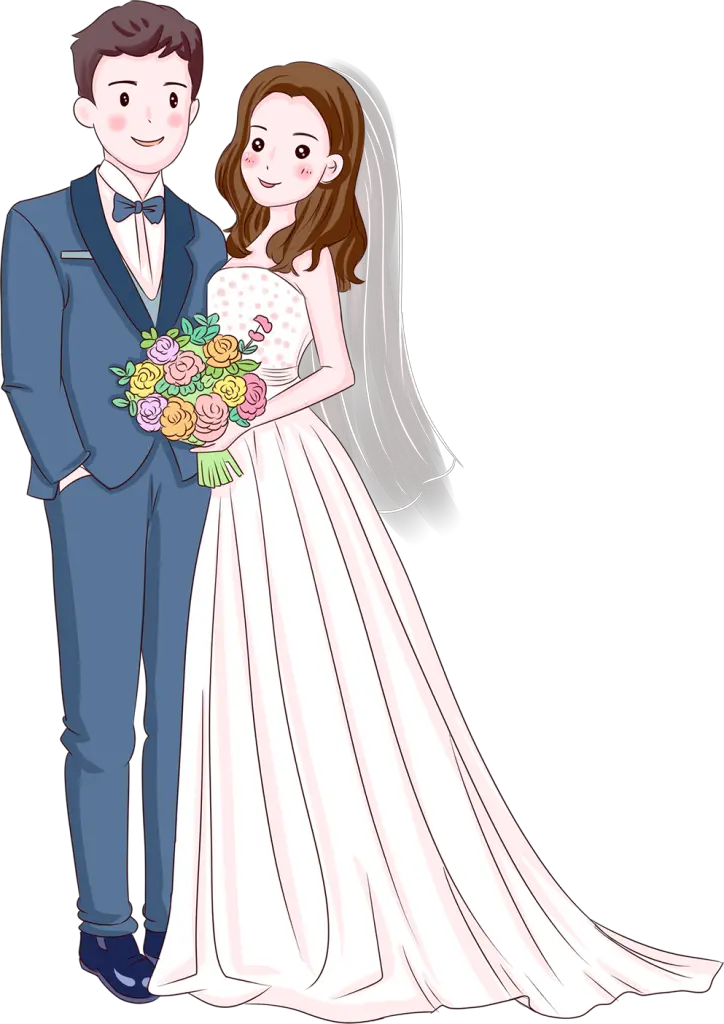 Wedding Bride And Groom Cartoon