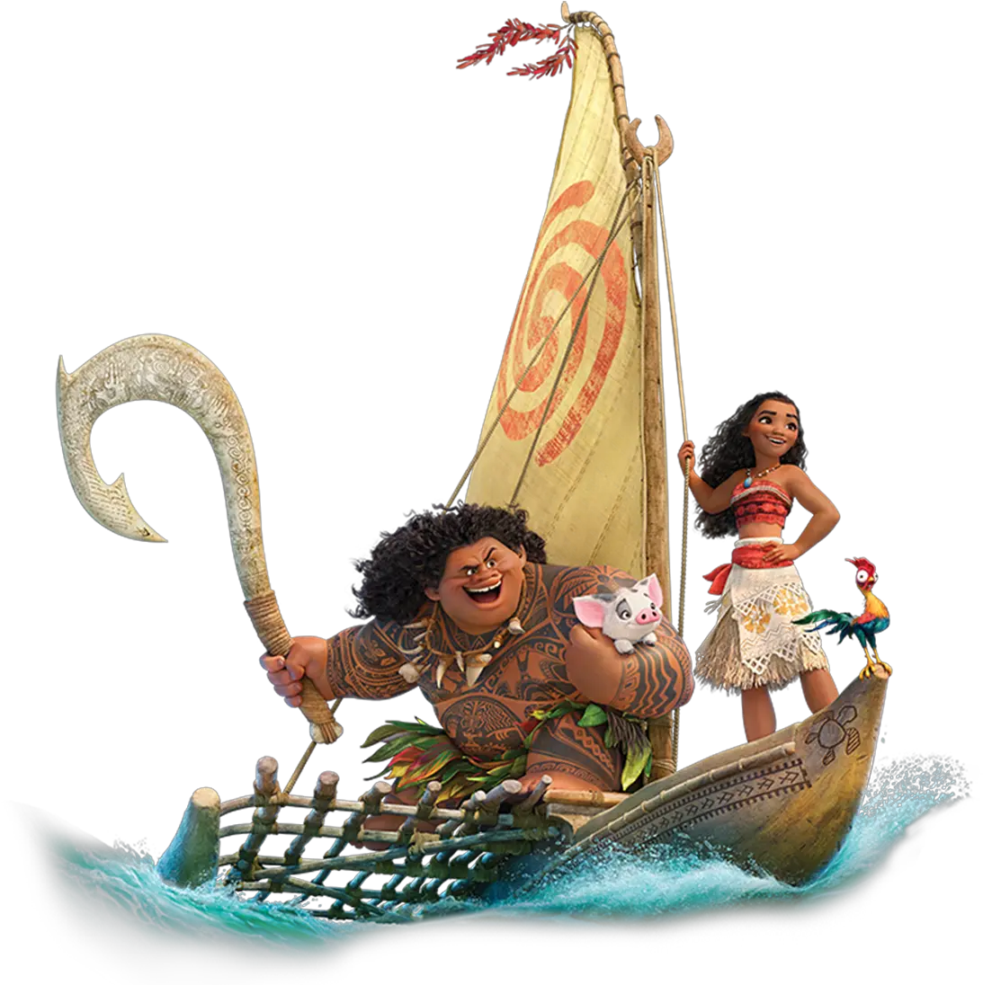 Moana Maui Moana And Maui On Boat