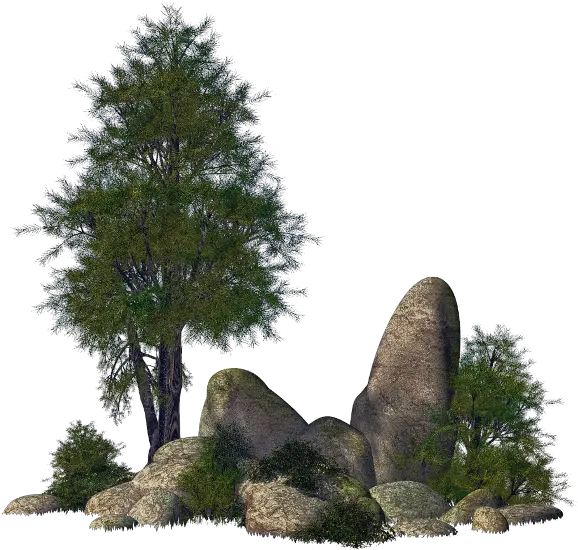 ftestickers landscape trees rocks stones Transparent Stone Rock Png