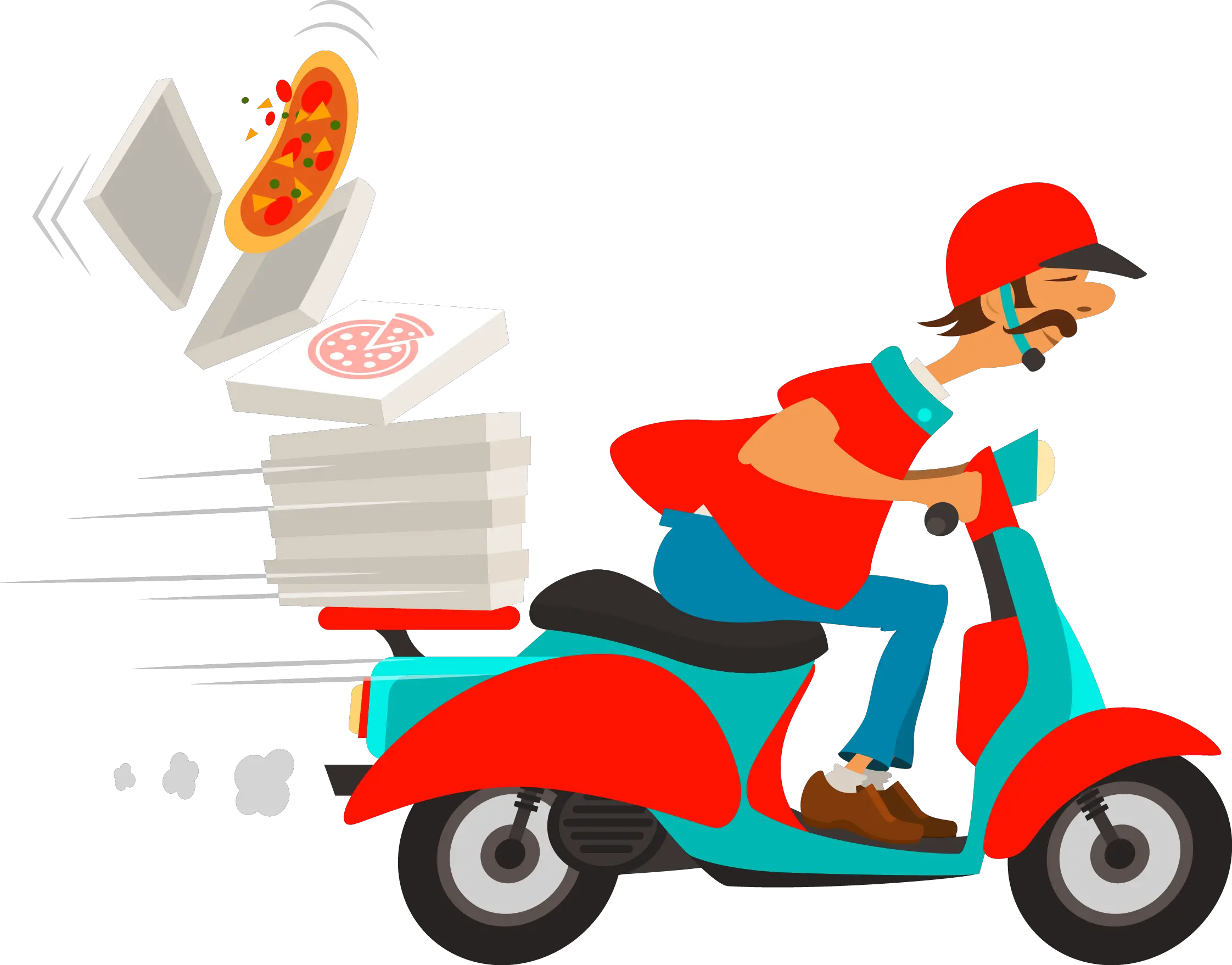 Restaurants Clipart Order Food Pizza Delivery Delivery Man Png