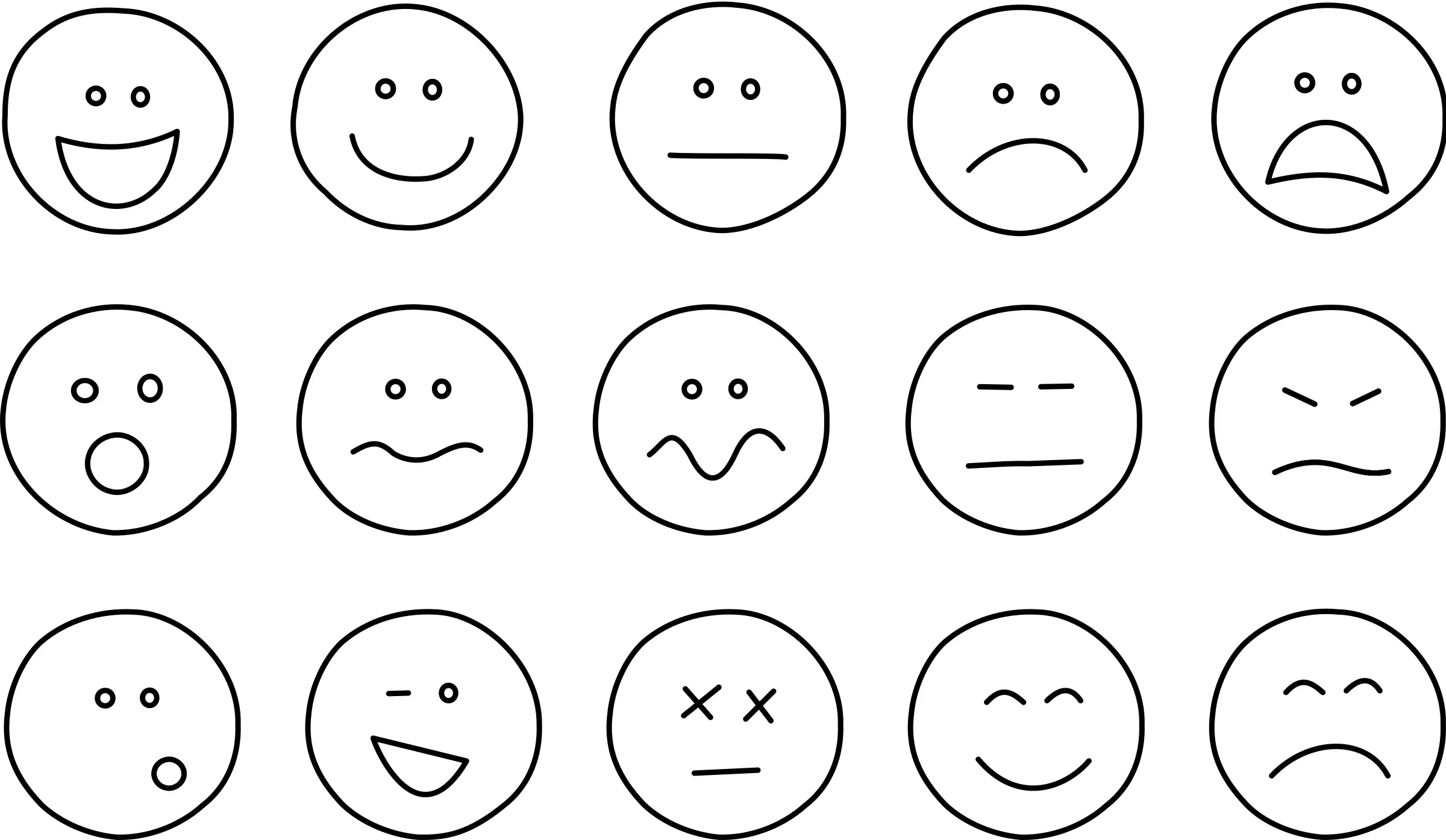 Smiley Big Image Png Free Clipart Emotions Faces Black And White