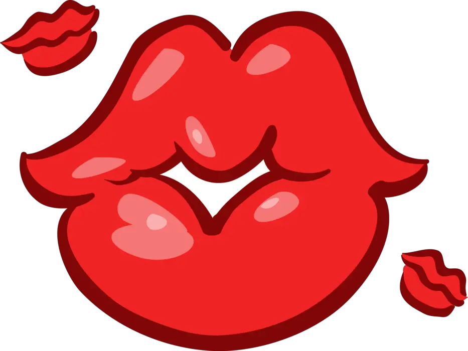 Vector Illustration Of Mouth Lips Blowing Kisses Cartoon Lips Blowing Kiss