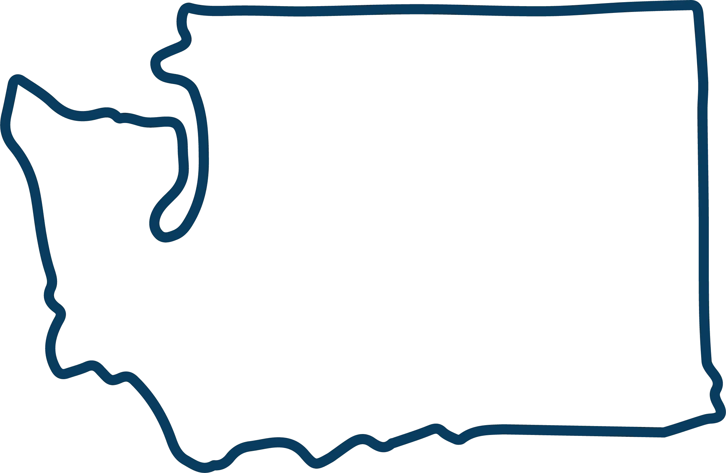 Washington State Outline Blue2 Clipart Png Download- Washington State Outline Transparent