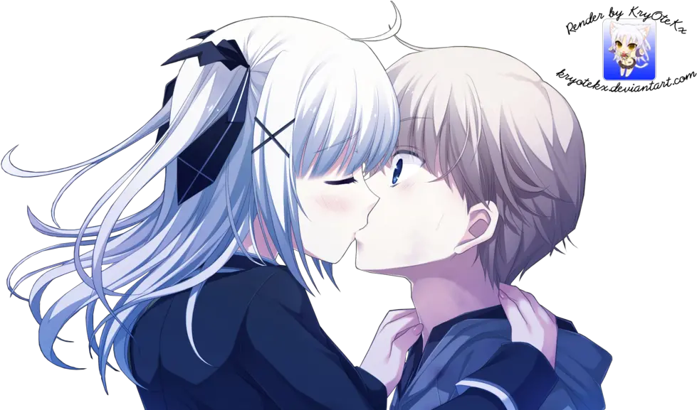 Anime Girl Kiss Png Anime Couple Kiss Png