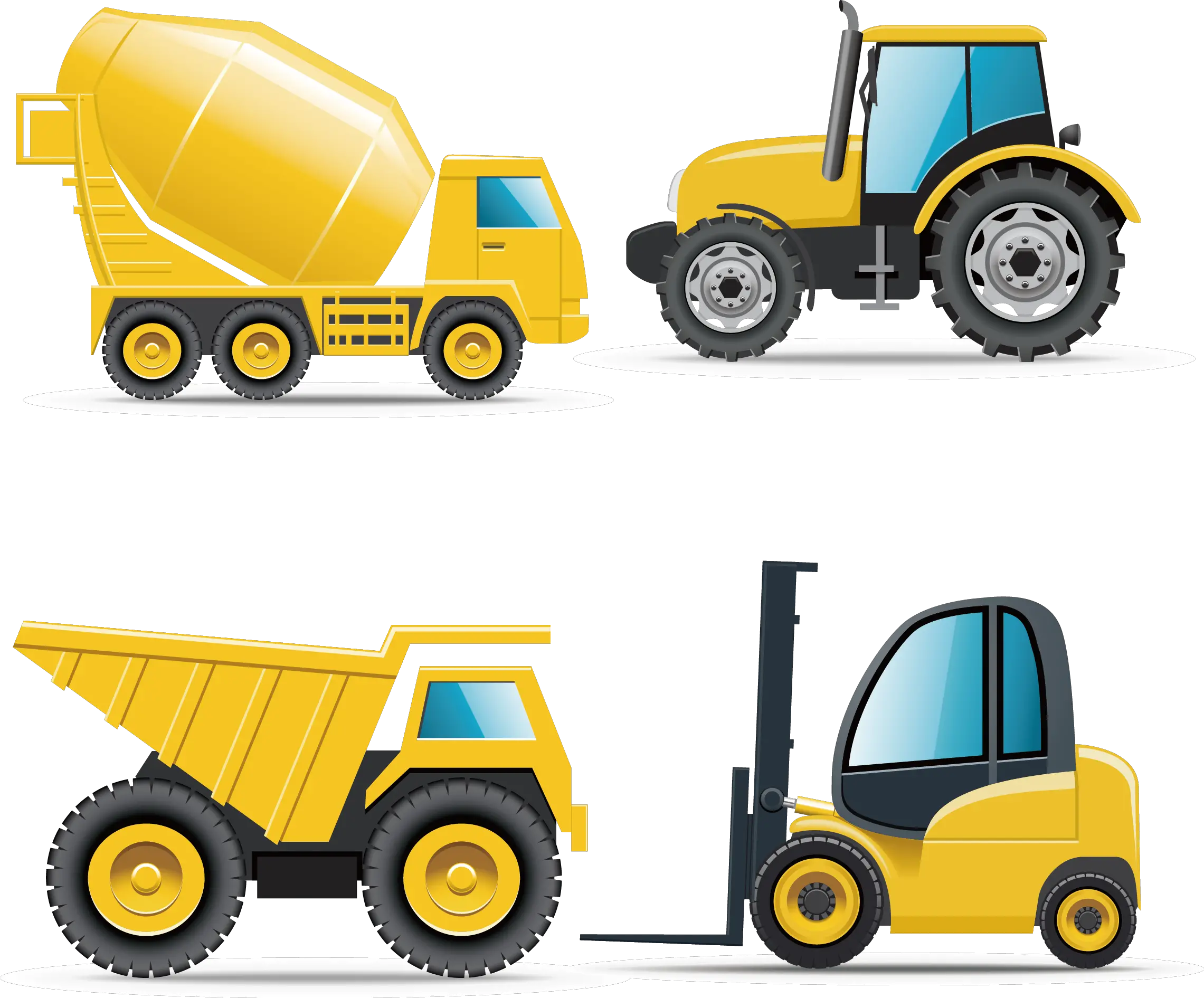 Heavy Equipment Architectural Engineering Transparent Construction Trucks Clipart