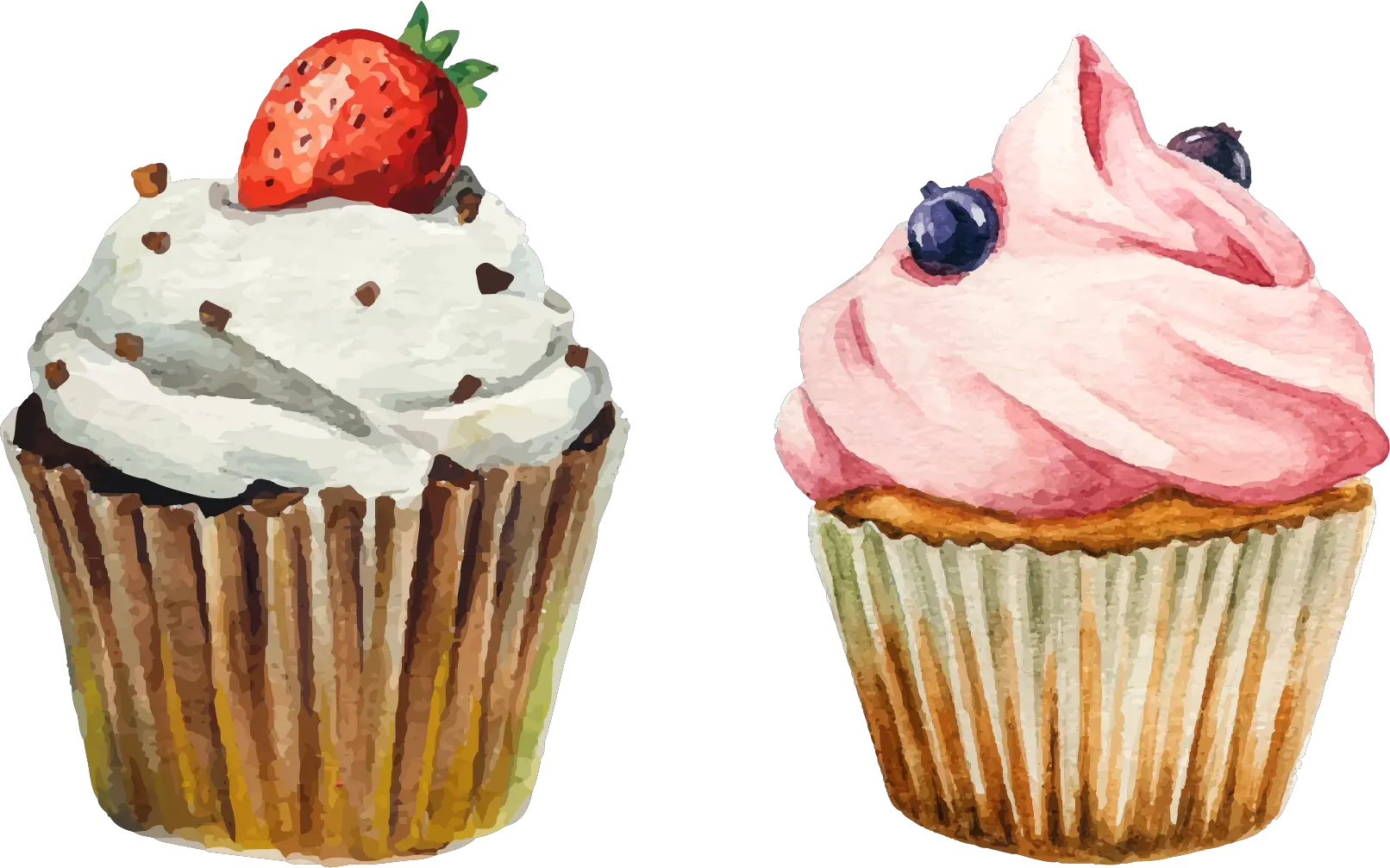 Vector Cupcakes Watercolor Cupcake Watercolor Png