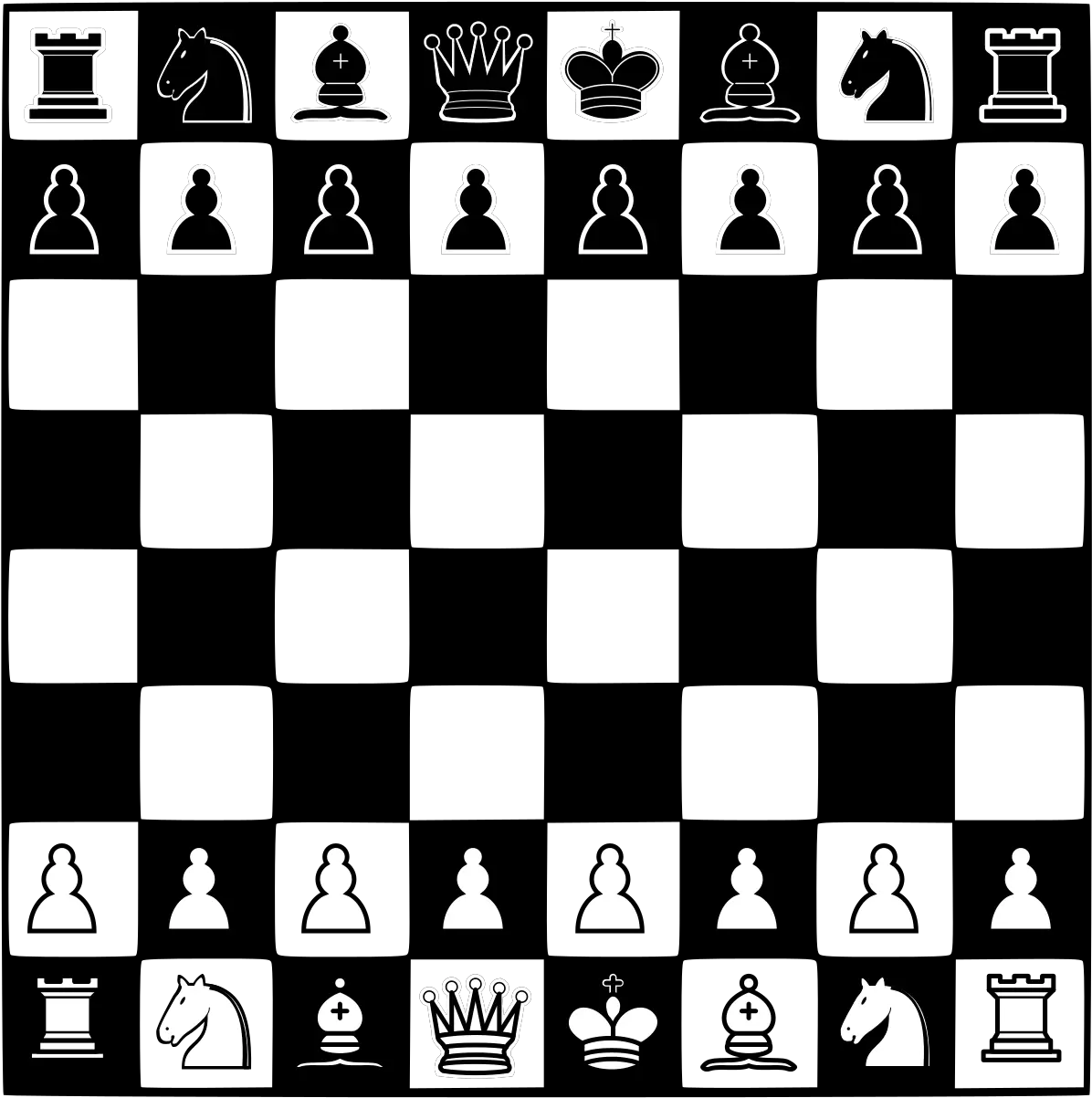 Chess Board Chess Clipart Black And White