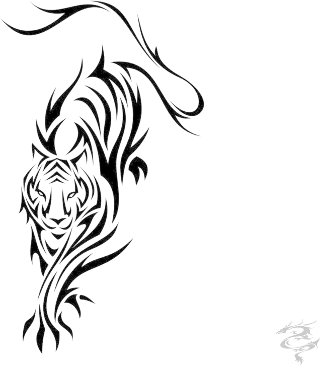 Easy Tiger Tattoos Clipart Tribal Tattoo Transparent Tiger Tattoo Png