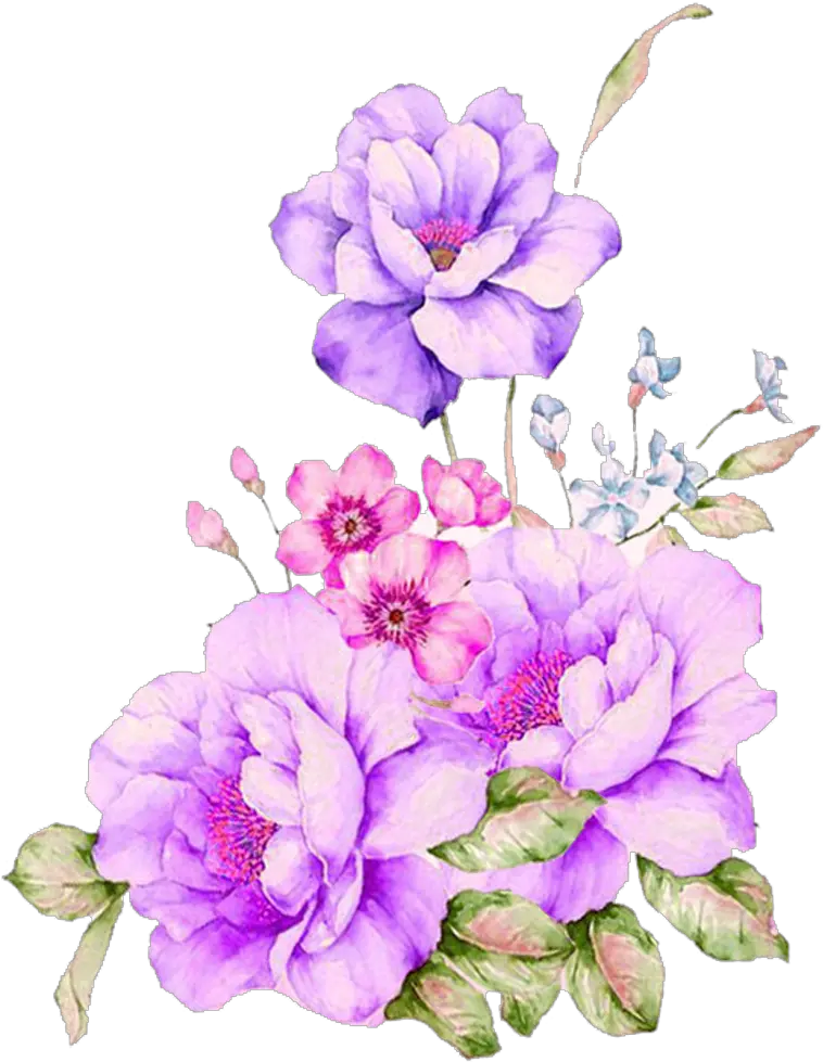 flower flowers border purple nature tumblr pinterest Water Paint Flower Png