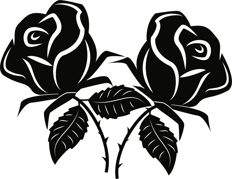 Black Rose Sticker Download Corel Cc0 Rose Flower Vector Black And White