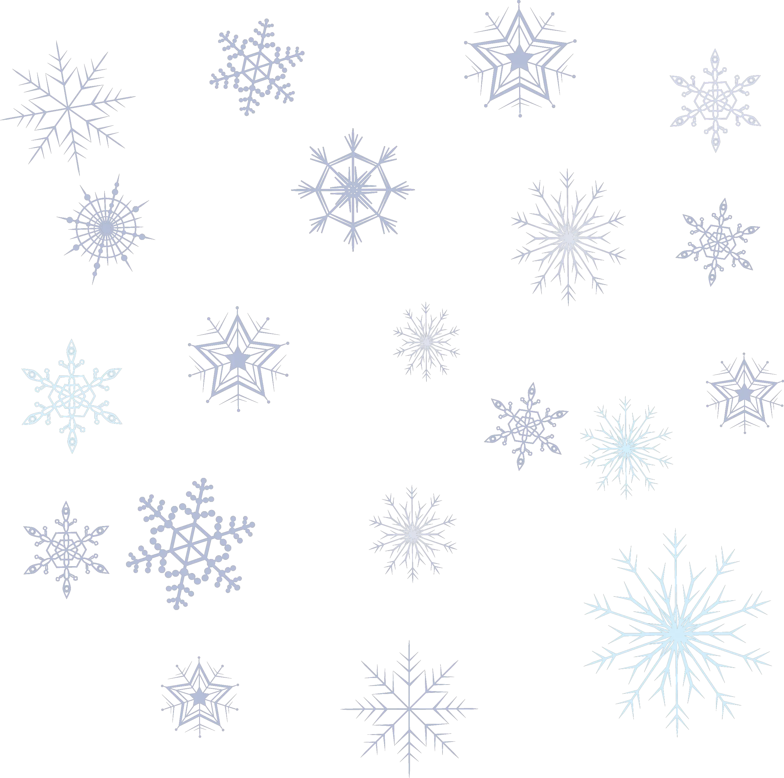 Variety Snowflake Collection Png Download Snowflake Pattern Png