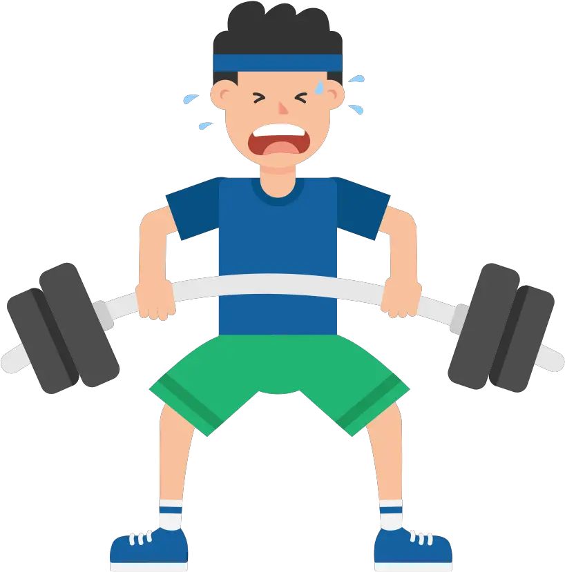 File Man Barbell Cartoon Deadlift Gif Animated