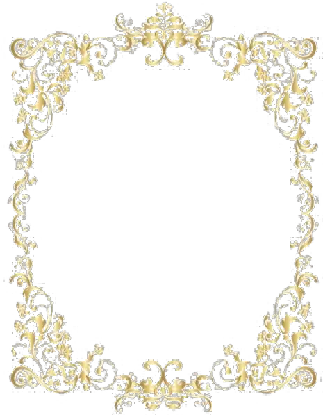 Gold Retro Decorative Frame Transparent Background Elegant Gold Border Design