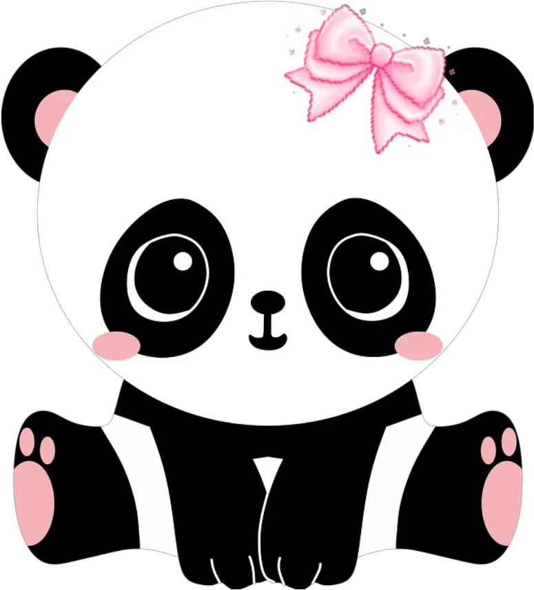 panda baby cute animal pink blackandwhite Panda Baby Cute Cartoon