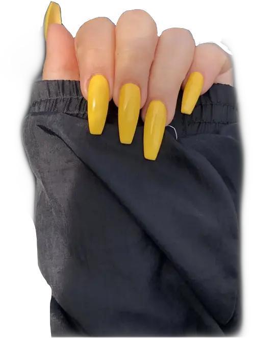 png yellow acrylics nails acrylicnails black Acrylic Nails Transparent Background