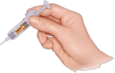 Syringe in hand PNG