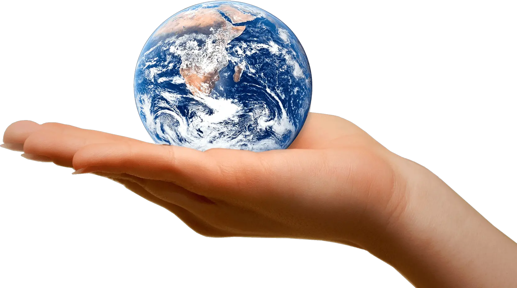 Globe earth in hand PNG