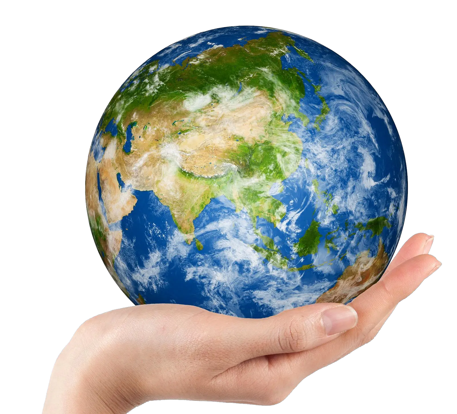 Globe earth in hand PNG